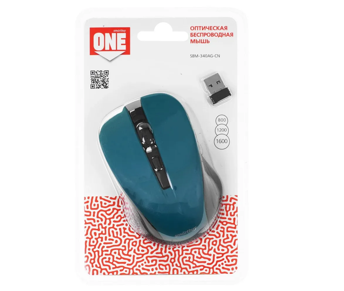 Мышь SmartBuy W SBM-340AG бирюзовая GN
